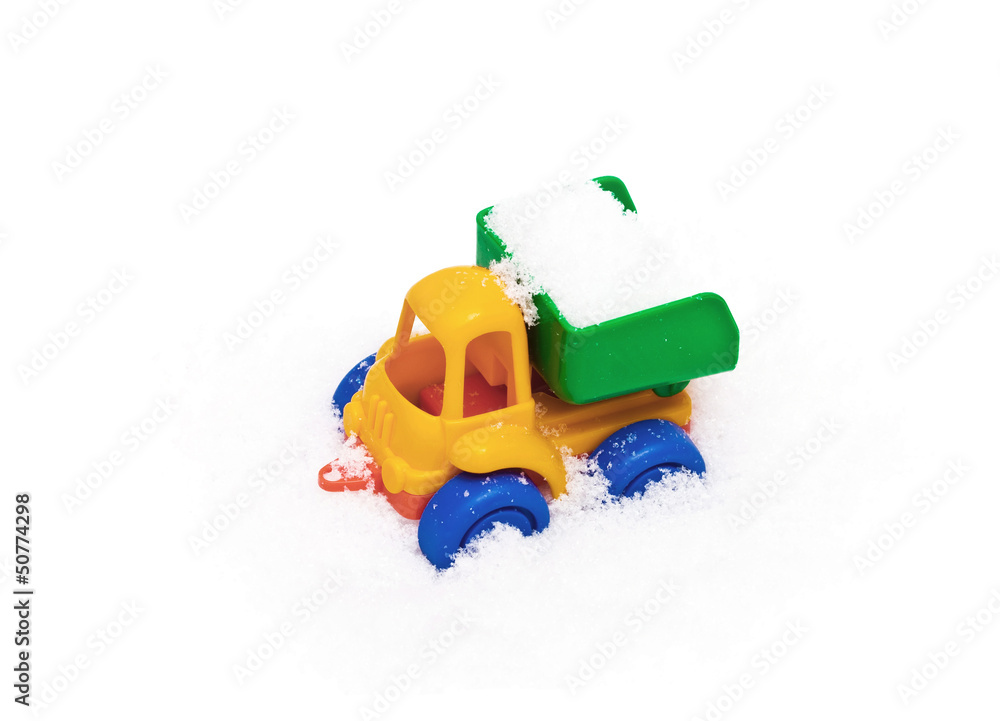 Fototapeta premium Child's truck in snow