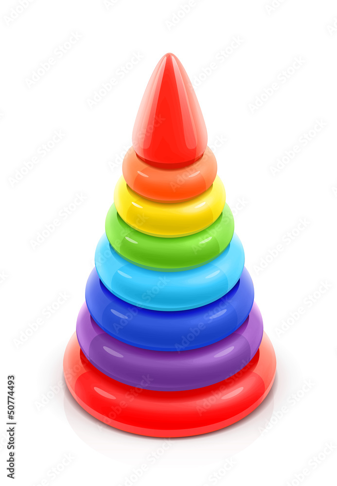 pyramid toy vector illustration isolated on white background pyramid toy vector illustration isolated on white background