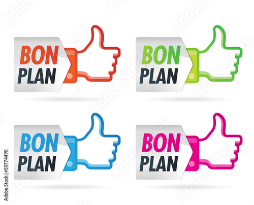 icones orange, verte, rose, bleu bon plan