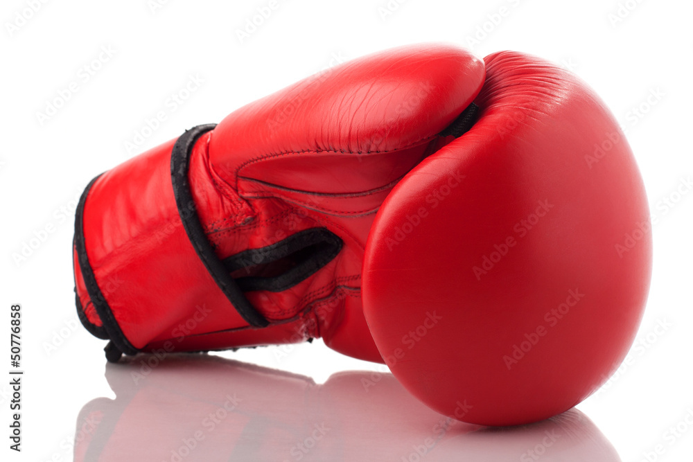 Red leather boxing glove