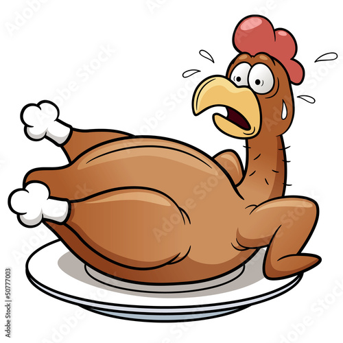 Vector illustration of Chicken scared
