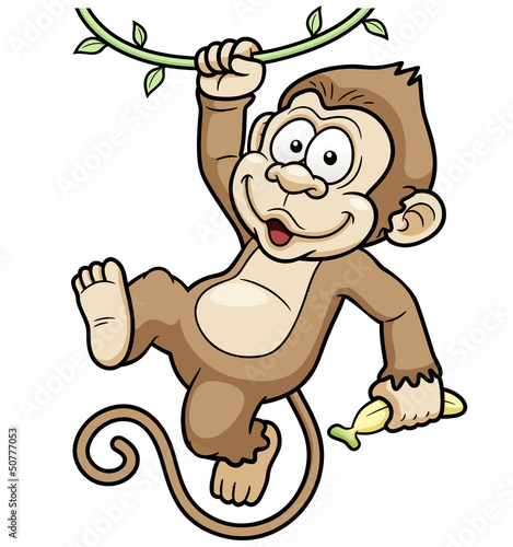 Vector Illustration of Cartoon Monkeys