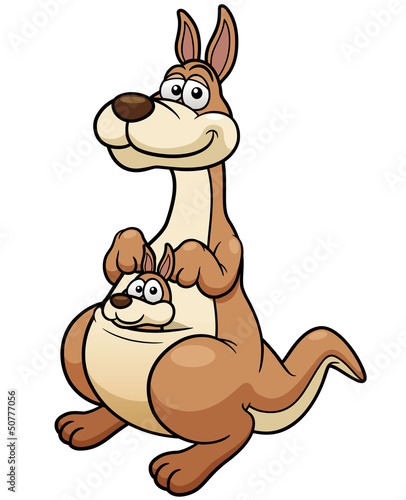 Vector illustration of Kangaroo cartoon