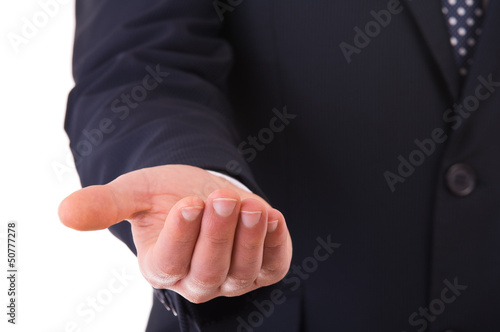 Empty businessman's hand.