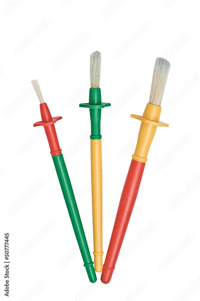 Children's brushes, with the limiter not to soil a hand Children's brushes, with the limiter not to soil a hand