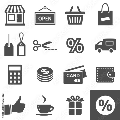 Shopping icons set - Simplus series photo