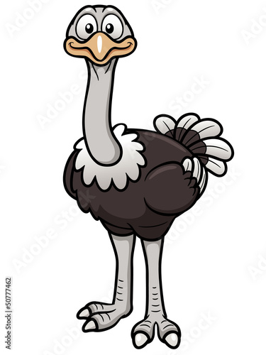 Vector illustration of Cartoon ostrich