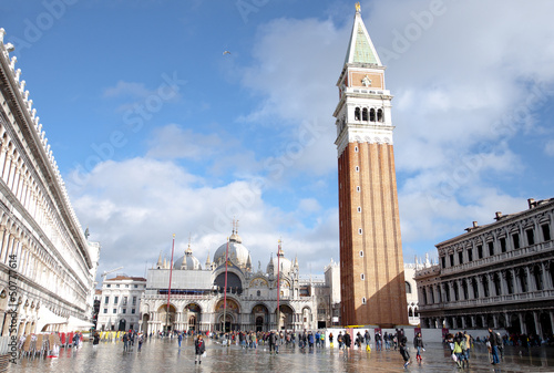 High water in St. Mark's square - Venice