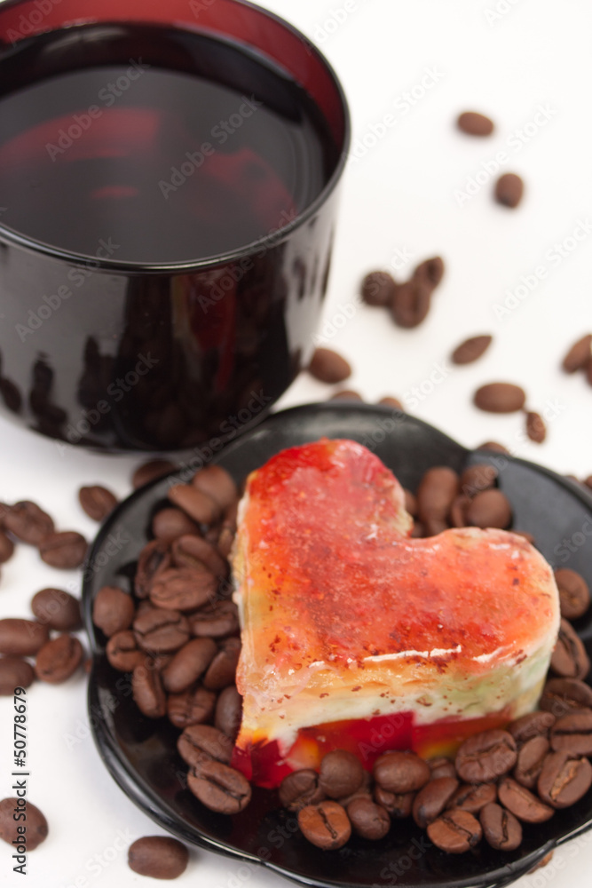 Photo of cute coffee cup with cookies Photo of cute coffee cup with cookies
