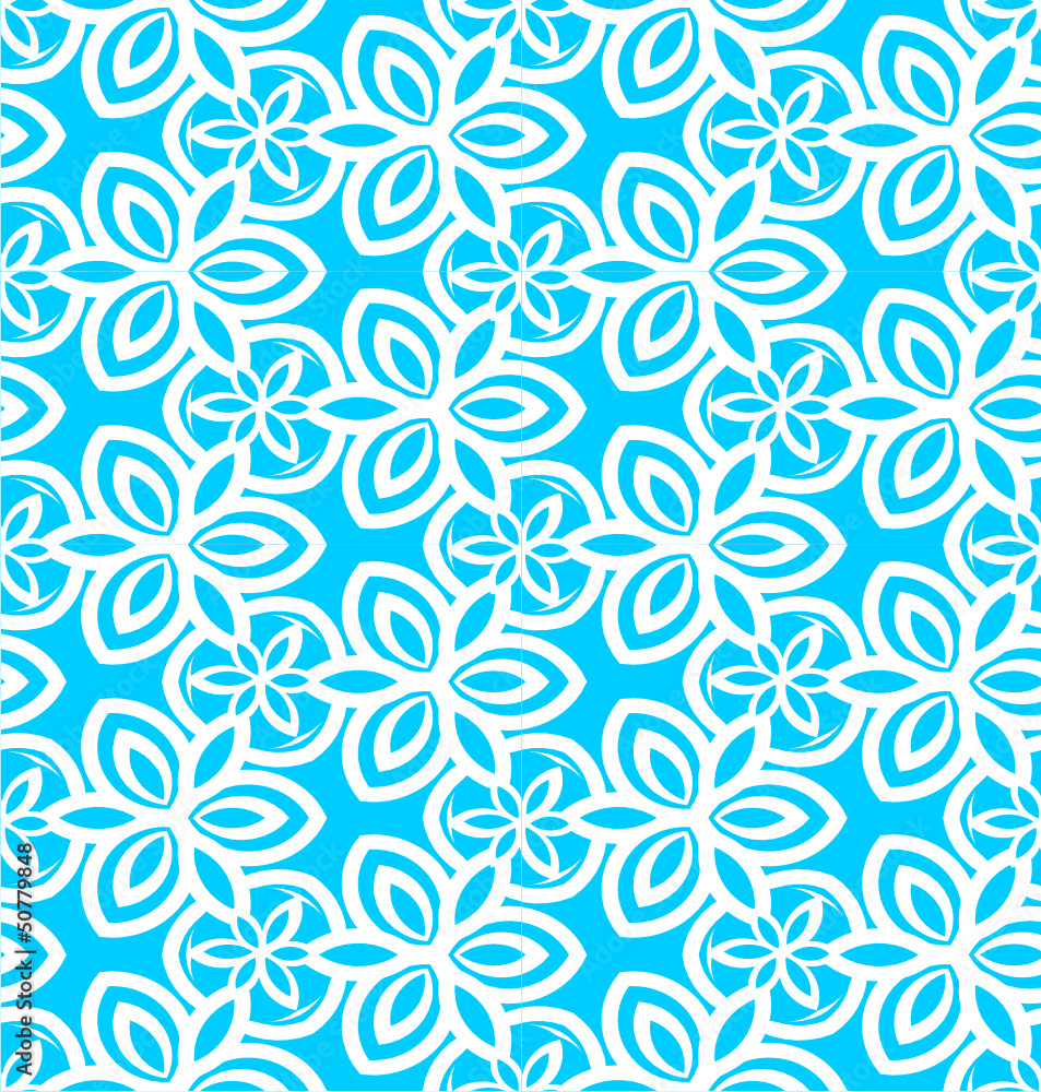 Floral pattern in light blue