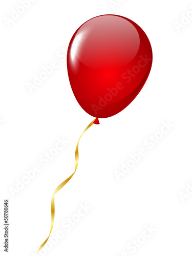 Red balloon isolated on white