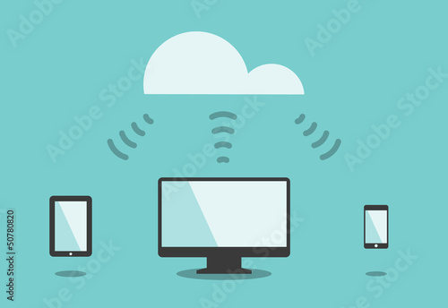 Cloud computing, technology connectivity concept