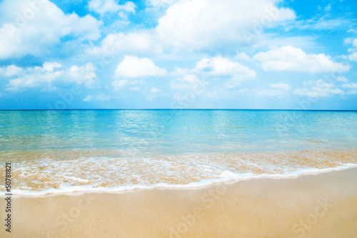 Beautiful beach with the blue sea