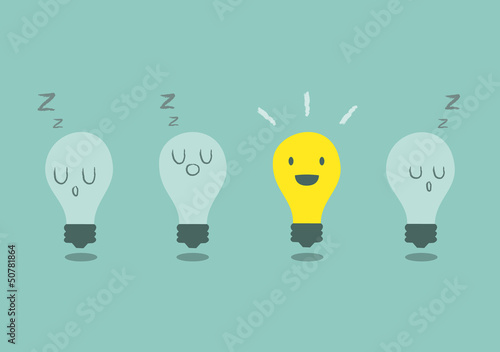 bright idea concept with light bulb