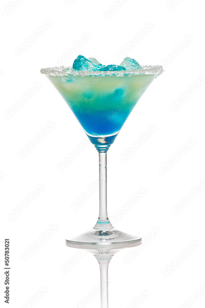 Fresh cocktail with blue curacao