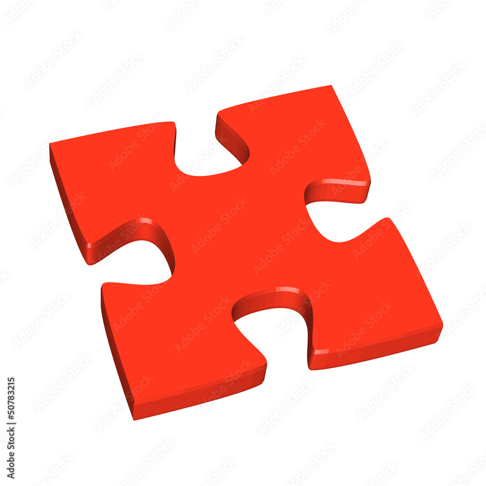 3D Puzzleteil rot 3D Puzzleteil rot