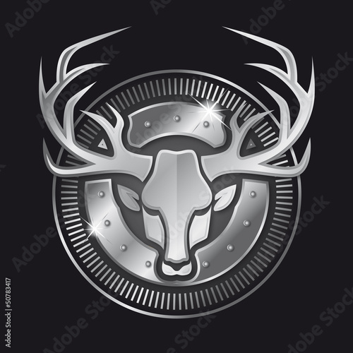 Cerf logo argent