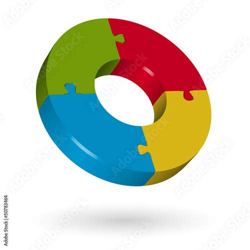 3D Puzzle Kreis - 4 Teile