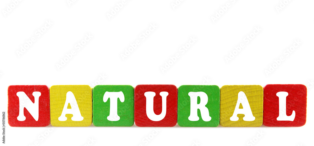 natural - isolated text in wooden building blocks natural - isolated text in wooden building blocks