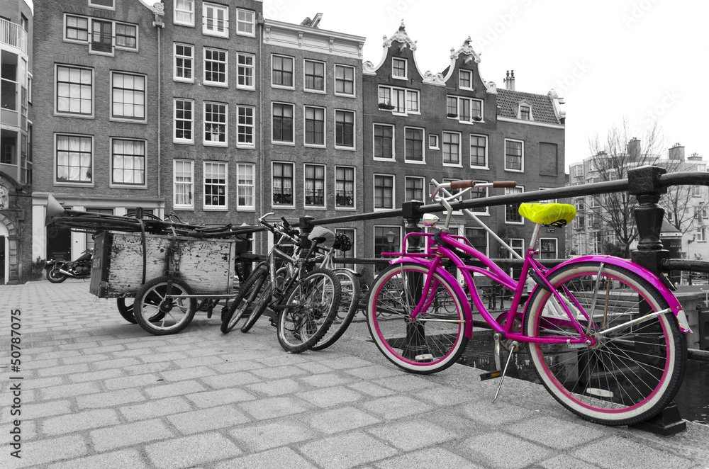 Naklejka premium pink bicycle