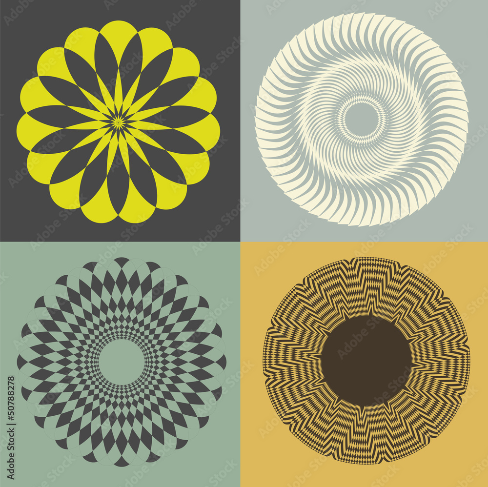 Fototapeta premium optical illusion floral vector collection