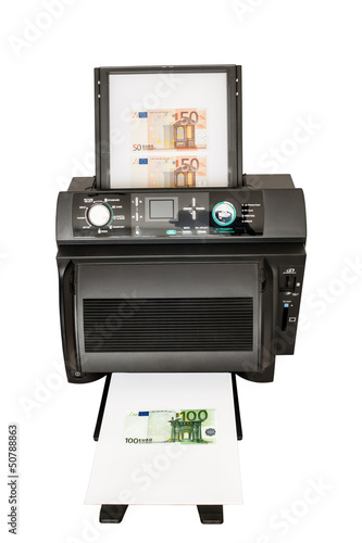 Obraz na plátně imprimante à billets de banque
