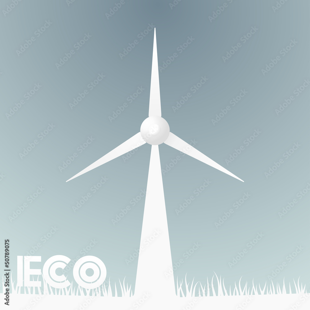 Abstract background with grass and windmill Abstract background with grass and windmill