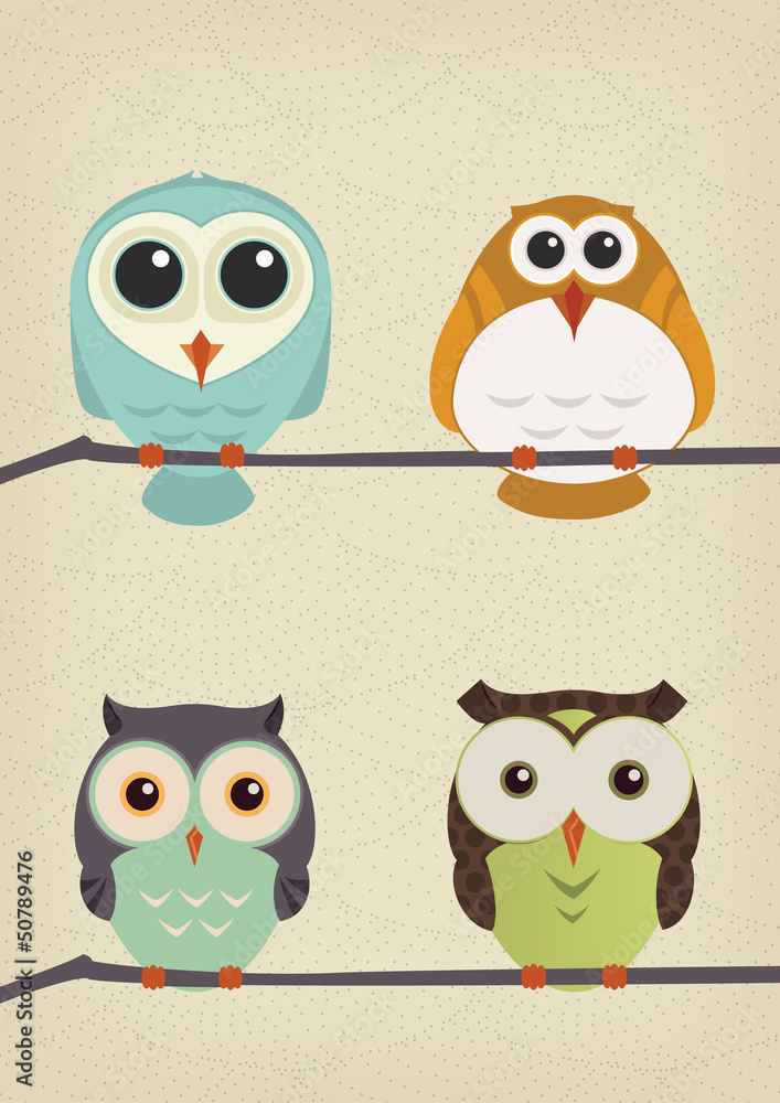 Fototapeta premium Owls set
