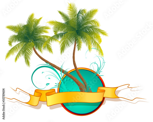 Floral Hintergrund Palmen mit Banner