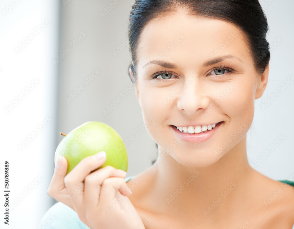 beautiful woman in the with an apple beautiful woman in the with an apple