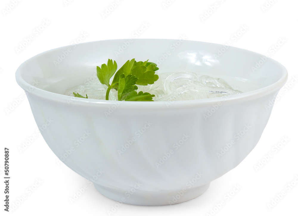 rice extract plate long macaroni isolated on white background rice extract plate long macaroni isolated on white background