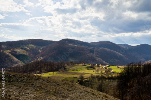 Spring is coming to the hills and sun is trying to warm the land