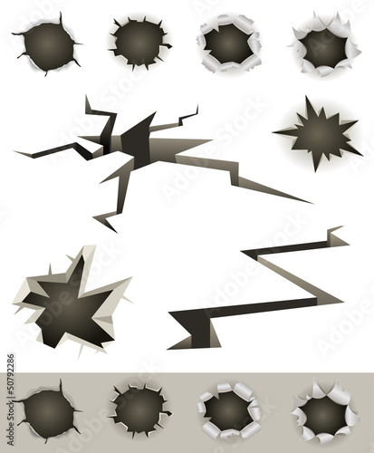 Bullet Holes, Cracks And Slashes Set