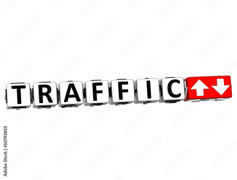 3D Traffic Button Click Here Block Text