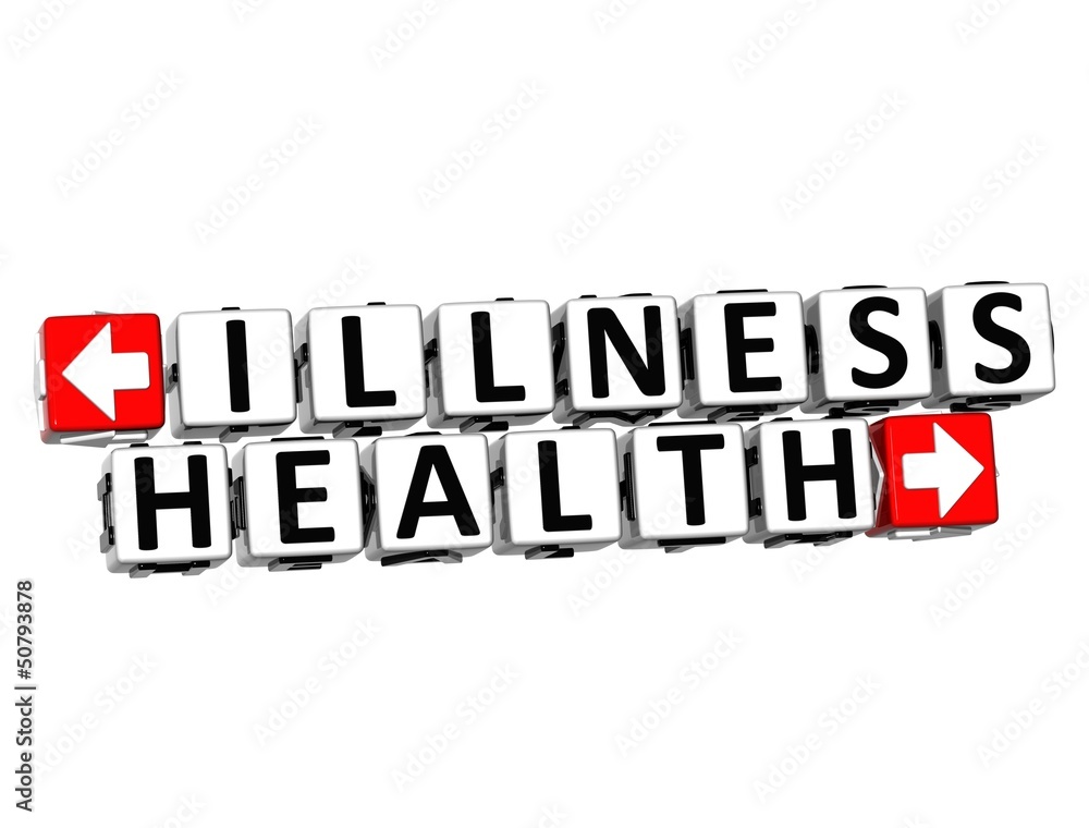 3D Illness Health Button Click Here Block Text 3D Illness Health Button Click Here Block Text