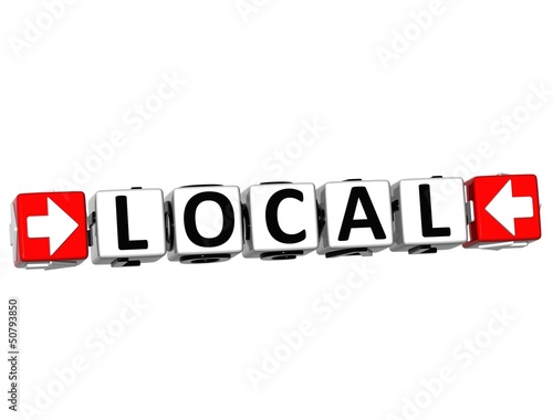 3D Local Button Click Here Block Text