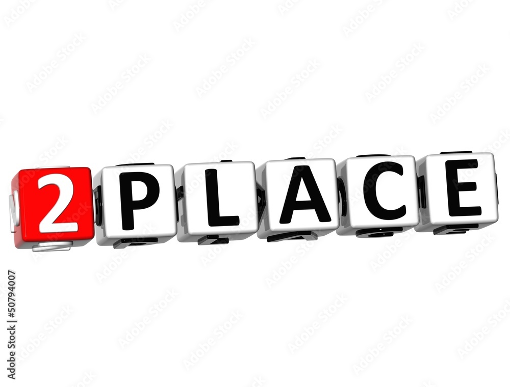3D Second Place Button Click Here Block Text 3D Second Place Button Click Here Block Text