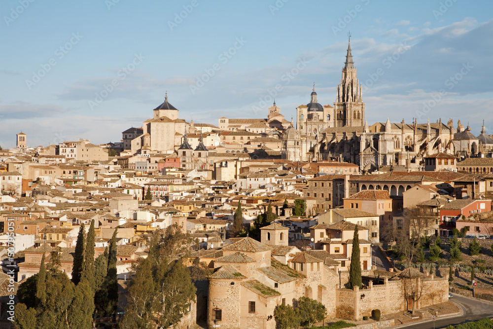 Toledo - Cathedral and old town in morning light