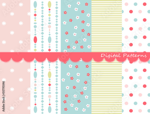 Digital patterns, scrapbook set