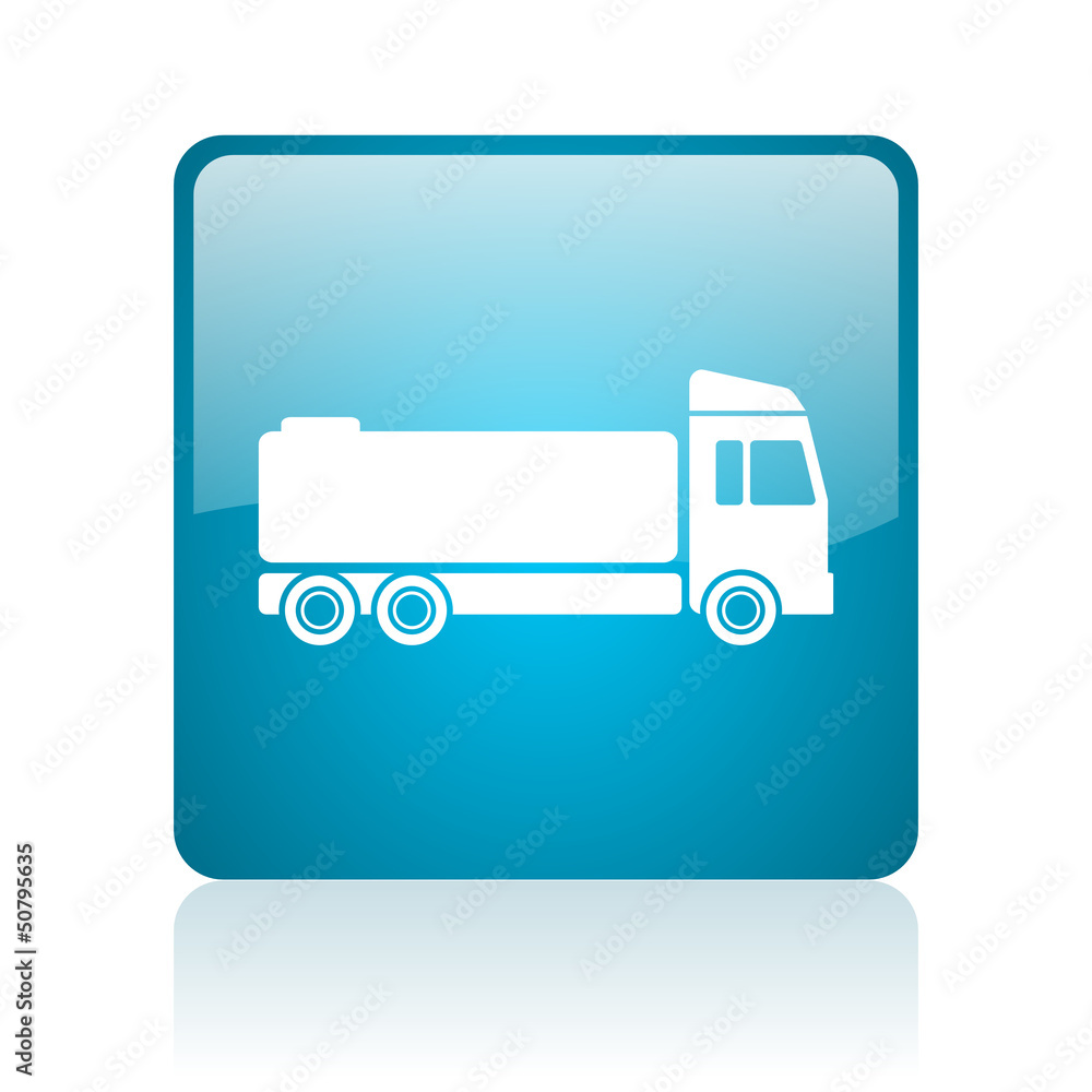 truck blue square web glossy icon truck blue square web glossy icon
