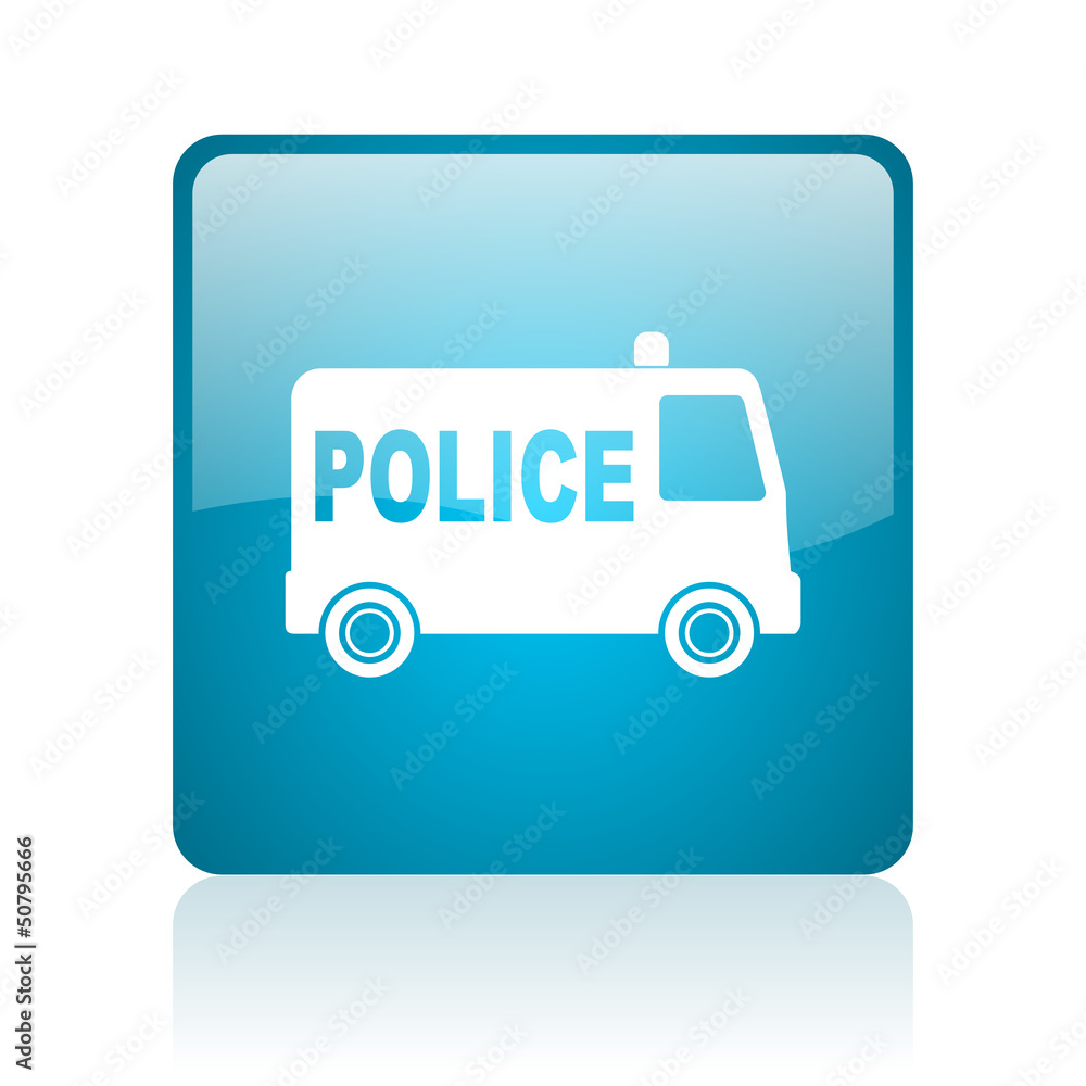police blue square web glossy icon police blue square web glossy icon