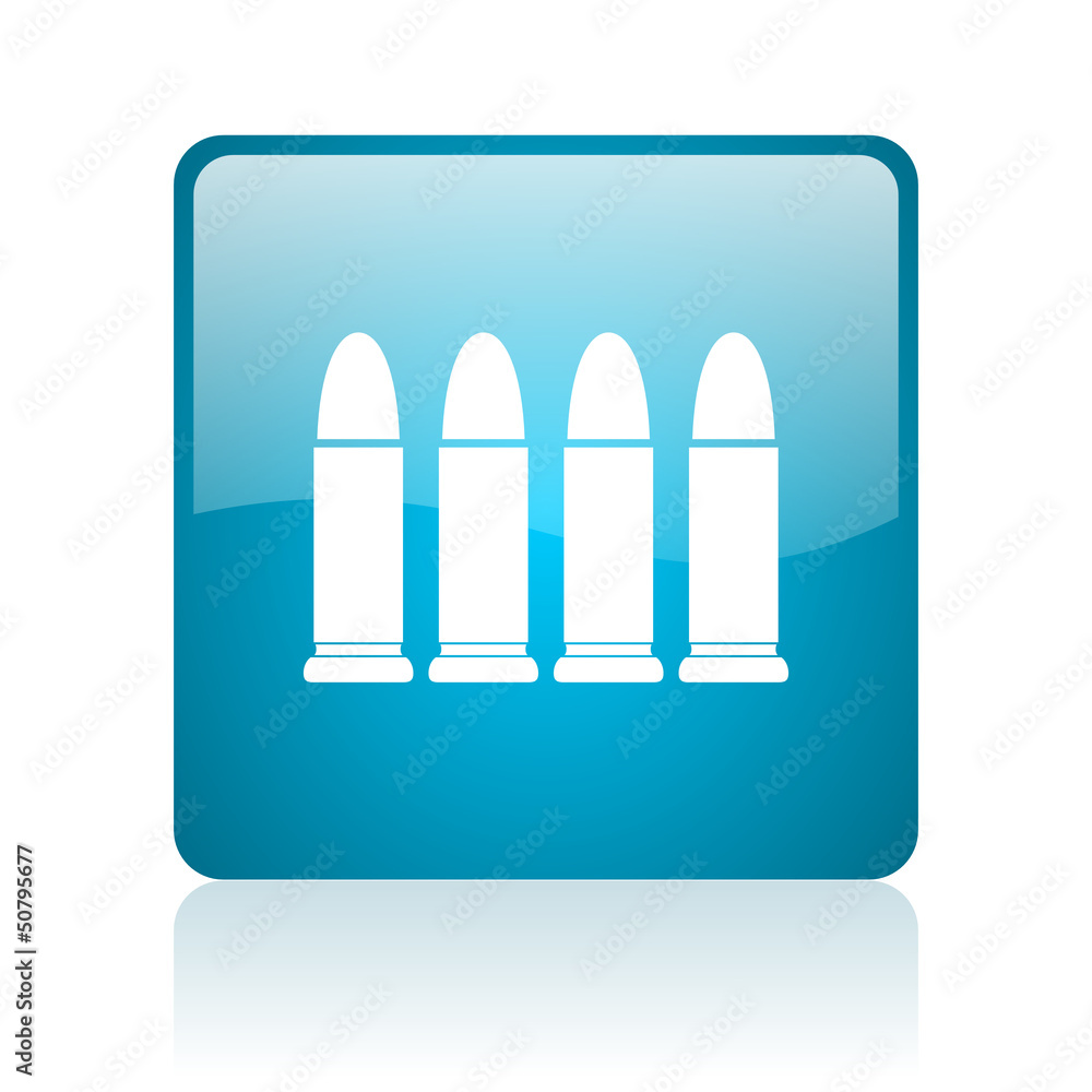 ammunition blue square web glossy icon ammunition blue square web glossy icon