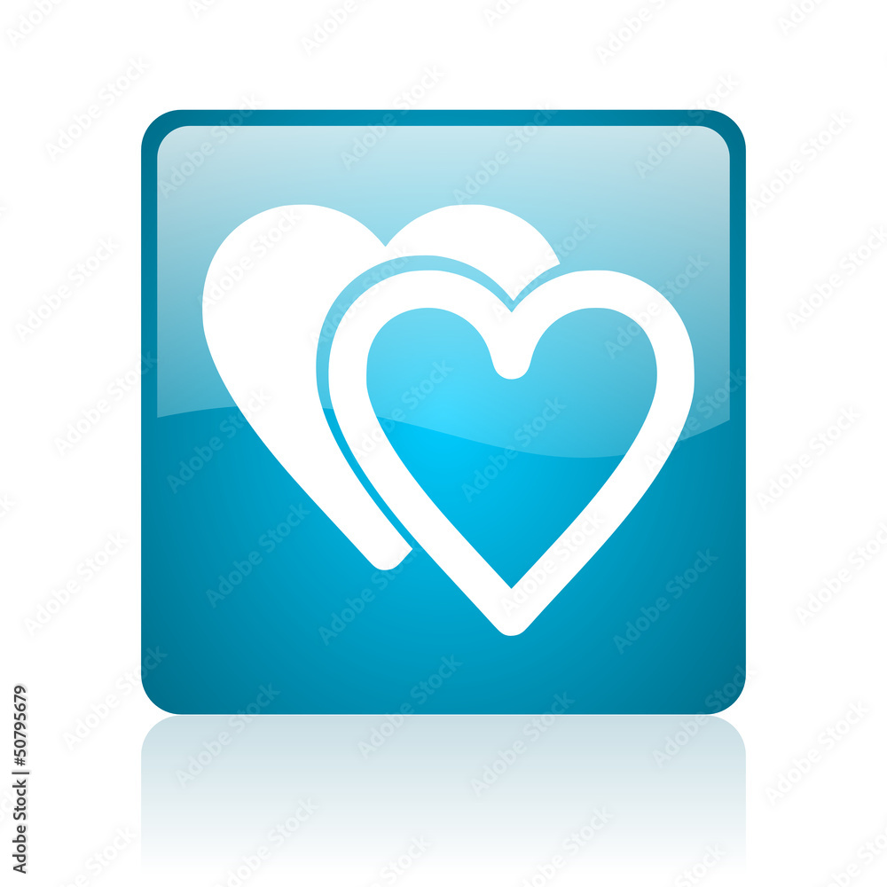 love blue square web glossy icon love blue square web glossy icon