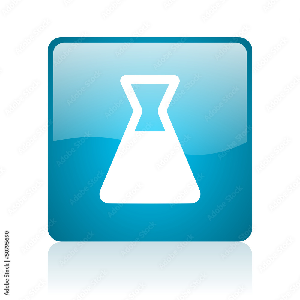 chemistry blue square web glossy icon chemistry blue square web glossy icon