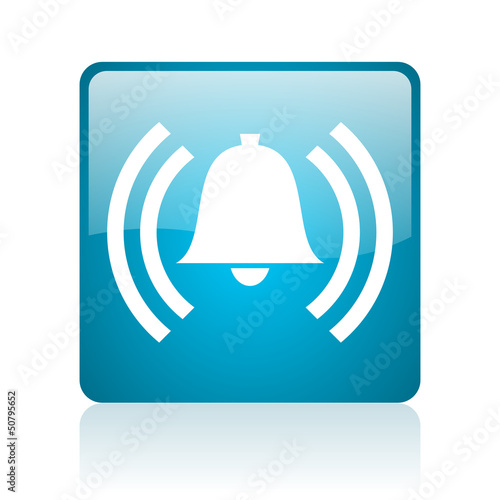 alarm blue square web glossy icon