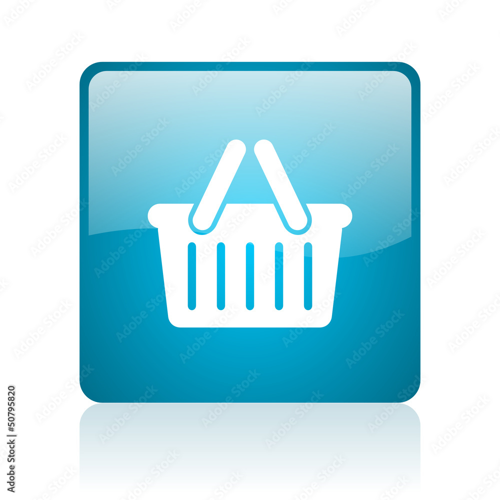 shopping cart blue square web glossy icon shopping cart blue square web glossy icon