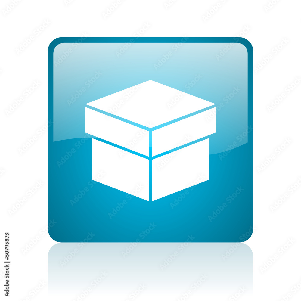 box blue square web glossy icon box blue square web glossy icon