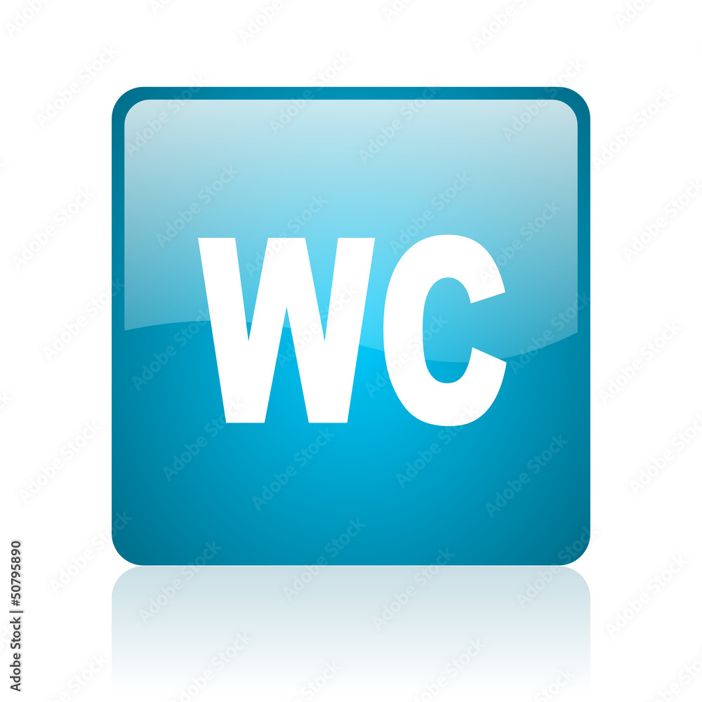 wc blue square web glossy icon wc blue square web glossy icon