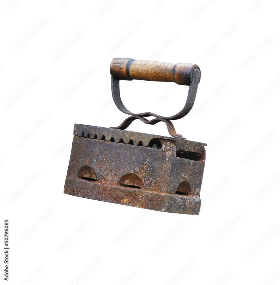 Old iron isolated on white background Old iron isolated on white background