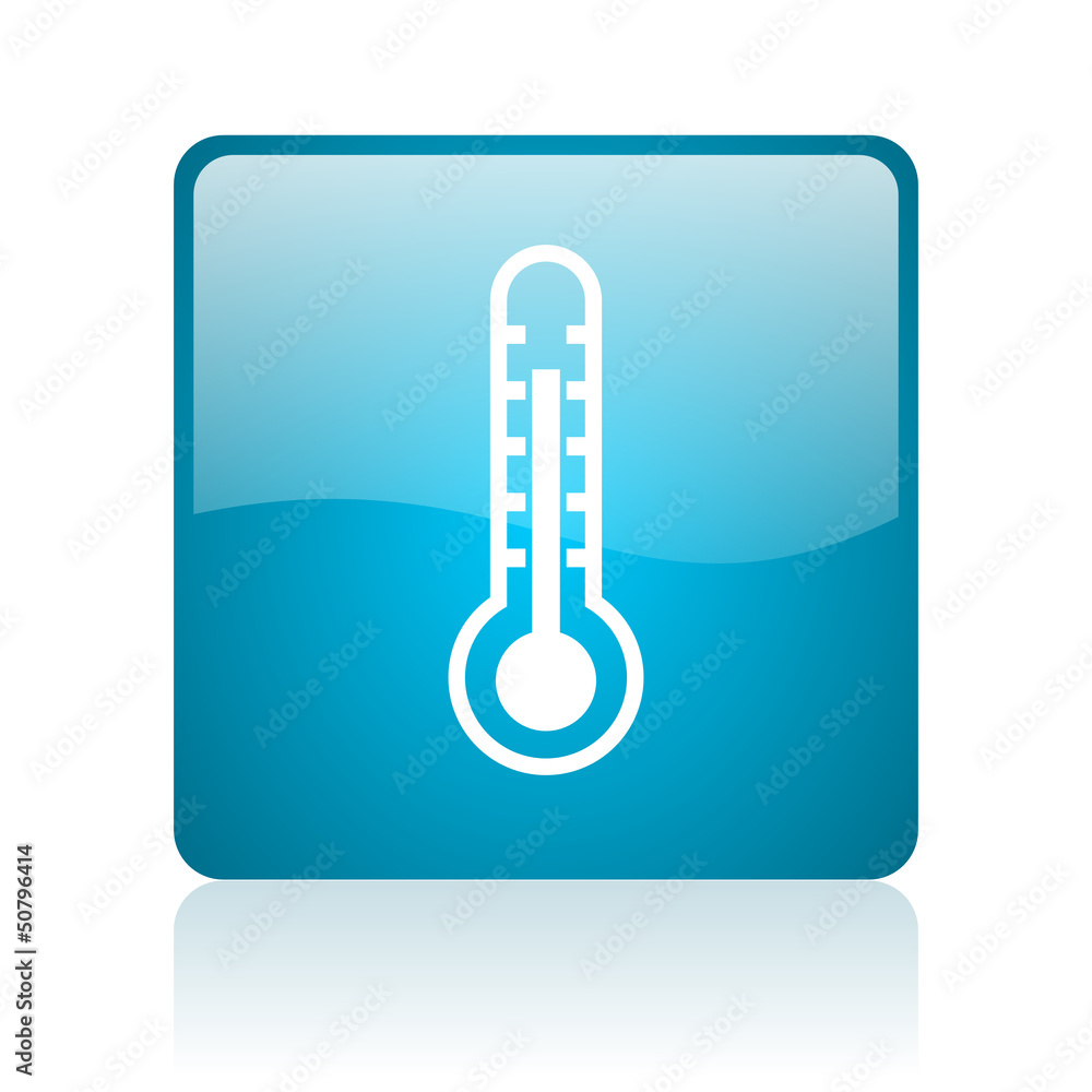 thermometer blue square web glossy icon thermometer blue square web glossy icon